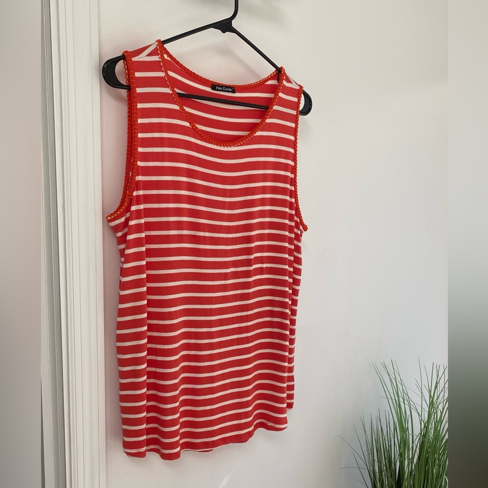 Pink Clover Nautical XL Stitch Detail Knit Tank